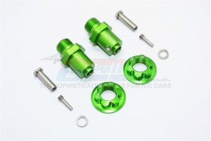 GPM TRX410/17X19 ALUMINUM 17MM HEX ADAPTERS FOR FRONT/REAR 1/10 TRX4 DEFENDER TRAIL CRAWLER - Green - TRX410/17X19-G