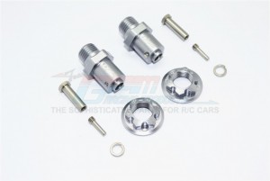 GPM TRX410/17X19 ALUMINUM 17MM HEX ADAPTERS FOR FRONT/REAR 1/10 TRX4 DEFENDER TRAIL CRAWLER - Gun silver - TRX410/17X19-GS