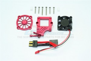 GPM TRX4051FAN ALUMINUM MOTOR COOLING FAN WITH EASY SWITCH 1/10 ELECTRIC 4WD TRX4 DEFENDER TRAIL CRAWLER - Red - TRX4051FAN-R
