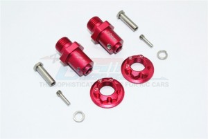 GPM TRX410/17X19 ALUMINUM 17MM HEX ADAPTERS FOR FRONT/REAR 1/10 TRX4 DEFENDER TRAIL CRAWLER - Red - TRX410/17X19-R