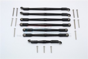 ALUMINIUM ADJUSTABLE UPPER & LOWER SUSPENSION LINKS 1/10 TRX4 DEFENDER TRAIL CRAWLER - Black - TRX4160-BK-BEBK