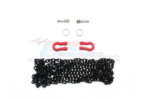 METAL TOWING RINGS W/CHAIN FOR CRAWLERS - Black - ZSP006-BK
