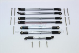 ALUMINIUM ADJUSTABLE UPPER & LOWER SUSPENSION LINKS 1/10 TRX4 DEFENDER TRAIL CRAWLER - Gun silver - TRX4160-GS-BEBK