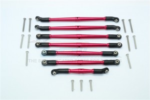 ALUMINIUM ADJUSTABLE UPPER & LOWER SUSPENSION LINKS 1/10 TRX4 DEFENDER TRAIL CRAWLER - Red - TRX4160-R-BEBK
