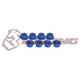 3RACING 3RAC-NS40 4mm Aluminum Locknut Serrated (8pcs) - 3RAC-NS40/BU