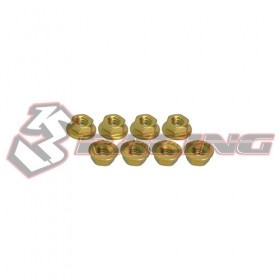 3RACING 3RAC-NS40 4mm Aluminum Locknut Serrated (8pcs) - 3RAC-NS40/GO