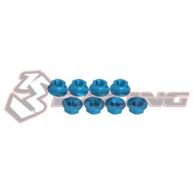 3RACING 3RAC-NS40 4mm Aluminum Locknut Serrated (8pcs) - Light Blue - 3RAC-NS40/LB