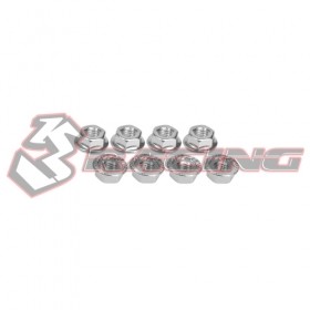 3RACING 3RAC-NS40 4mm Aluminum Locknut Serrated (8pcs) - 3RAC-NS40/SI