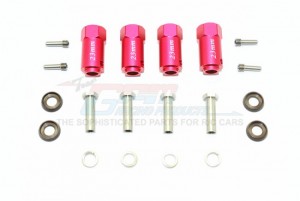 GPM TRX4010/23MM ALUMINUM HEX ADAPTERS 23MM THICK 1/10 ELECTRIC 4WD TRX4 DEFENDER TRAIL CRAWLER - Red - TRX4010/23MM-R
