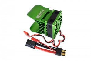 GPM TRX4018FAN ALUMINUM 35MM MOTOR HEATSINK WITH COOLING FAN 1/10 ELECTRIC 4WD TRX4 DEFENDER TRAIL CRAWLER - Green - TRX4018FAN-G