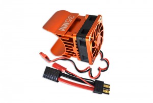 GPM TRX4018FAN ALUMINUM 35MM MOTOR HEATSINK WITH COOLING FAN 1/10 ELECTRIC 4WD TRX4 DEFENDER TRAIL CRAWLER - Orange - TRX4018FAN-OR