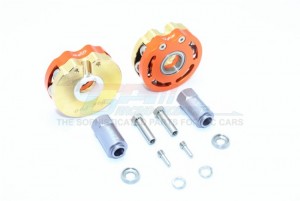 BRASS PENDULUM WHEEL KNUCKLE AXLE WEIGHT WITH ALLOY LID + 23MM HEX ADAPTER 1/10 ELECTRIC 4WD TRX4 DEFENDER TRAIL CRAWLER - Orange - TRX4023DX-OR