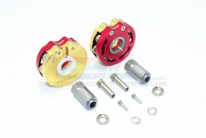 BRASS PENDULUM WHEEL KNUCKLE AXLE WEIGHT WITH ALLOY LID + 23MM HEX ADAPTER 1/10 ELECTRIC 4WD TRX4 DEFENDER TRAIL CRAWLER - Red - TRX4023DX-R