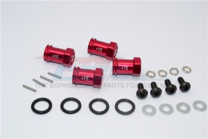 GPM ERV010/+15MM ALLOY HEX ADAPTOR +15MM TRAXXAS 1/16 MINI E-REVO - Red - ERV010/+15MM-R