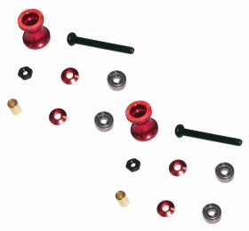 Double Aluminum Rollers ( 8-9mm ) TAMIYA MINI 4WD - Red - M4WD-33/RE