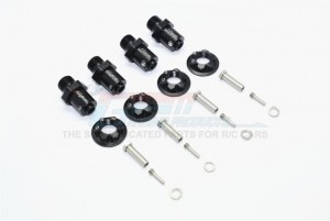 ALUMINUM 17MM HEX ADAPTERS FOR FRONT / REAR 1/10 ELECTRIC 4WD TRX4 DEFENDER TRAIL CRAWLER - Black - TRX4/17X19/2-BK