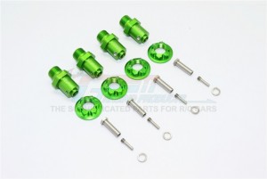 ALUMINUM 17MM HEX ADAPTERS FOR FRONT / REAR 1/10 ELECTRIC 4WD TRX4 DEFENDER TRAIL CRAWLER - Green - TRX4/17X19/2-G