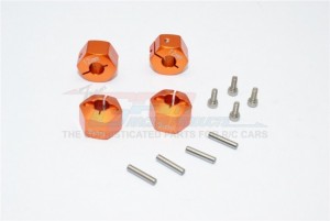 GPM GT010/12X9MM ALUMINUM HEX ADAPTERS 9MM THICK 1/10 4WD FORD GT4-TEC 2.0 - Orange - GT010/12X9MM-OR