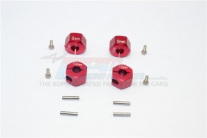 GPM GT010/12X9MM ALUMINUM HEX ADAPTERS 9MM THICK 1/10 4WD FORD GT4-TEC 2.0 - Red - GT010/12X9MM-R
