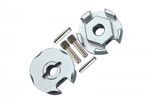 GPM SLA006 ALUMINIUM WHEEL HEX CLAW - 2PCS  FOR TRAXXAS SLASH 4X4 & LOW-CG 68086-2 - Silver - SLA006-S