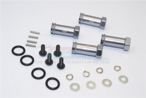 ALLOY HEX ADAPTOR(+25MM) TRAXXAS SLASH 4X4 & LOW-CG 68086-2 - Gun silver - SLA010/+25MM-GS