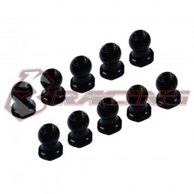3RACING   3RAC-BS48H5/BK 4.8MM Hex Ball Stud L=5 (10 pcs) - Black 7075 - 3RAC-BS48H5/BK