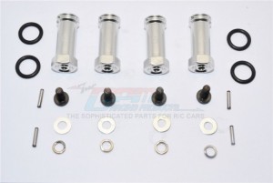 ALLOY HEX ADAPTOR(+25MM) TRAXXAS SLASH 4X4 & LOW-CG 68086-2 - Silver - SLA010/+25MM-S