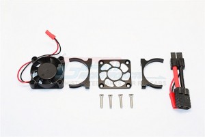 ALUMINIUM MOTOR HEATSINK WITH COOLING FAN  TRAXXAS SLASH 4X4 & LOW-CG 68086-2 - Black - SLA018FANLCG-BK