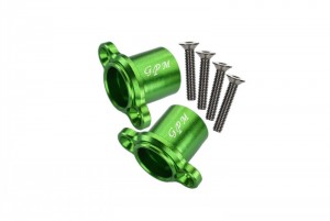 GPM BR022 ALUMINUM REAR AXLE ADAPTERS 1/10 TEAM LOSI 4WD ROCK REY BRUCHLESS ROCK RACER LOS03009T1/T2 - Green - BR022-G