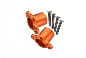 GPM BR022 ALUMINUM REAR AXLE ADAPTERS 1/10 TEAM LOSI 4WD ROCK REY BRUCHLESS ROCK RACER LOS03009T1/T2 - Orange - BR022-OR