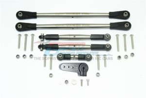 STAINLESS STEEL ADJUSTABLE TIE RODS W. ALUMINUM SERVO HORN 1/6 4WD SUPER BAJA REY 4X4 - SSB160A-BK