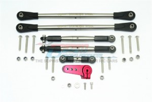 STAINLESS STEEL ADJUSTABLE TIE RODS W. ALUMINUM SERVO HORN 1/6 4WD SUPER BAJA REY 4X4 - SSB160A-R