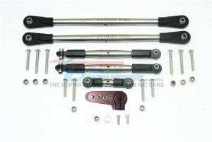 STAINLESS STEEL ADJUSTABLE TIE RODS W. ALUMINUM SERVO HORN 1/6 4WD SUPER BAJA REY 4X4 - Brown - SSB160A-BR