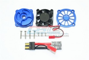 GPM UDR018FAN ALUMINUM MOTOR HEATSINK WITH COOLING FAN1/7 UNLIMITED DESERT RACER PRO-SCALE 4X4-85076-4 - Blue - UDR018FAN-B