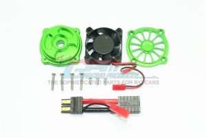 GPM UDR018FAN ALUMINUM MOTOR HEATSINK WITH COOLING FAN1/7 UNLIMITED DESERT RACER PRO-SCALE 4X4-85076-4 - Green - UDR018FAN-G