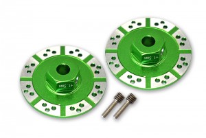 GPM BR010D/+1.5 ALUMINUM +1.5MM HEX WITH BRAKE DISK WITH SILVER LINING TEAM LOSI 1/10 BAJA REY DESERT TRUCK LOS03008 - green - BR010D/+1.5-G