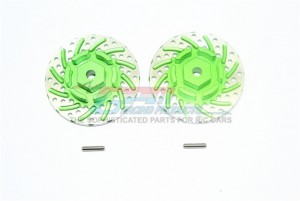 ALUMINUM +3MM HEX WITH BRAKE DISK WITH SILVER LINING 1/10 AXIAL SCX10-II - Green - SCX2010D+3MM-G