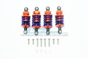 GPM GT5053FR ALUMINUM FRONT (53MM) REAR (50MM) OIL FILLED DAMPERS TRAXXAS 1/10 4WD FORD GT4-TEC 2.0 - Orange - GT5053FR-OR-P-BEBK