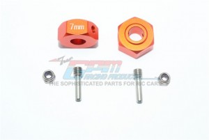 GPM MAG010/7MM ALUMINUM HEX ADAPTERS 7MM ARRMA 1/10 GRANITE 4X4 MEGA MOSTER TRUCK - ORANGE - MAG010/7MM-OR