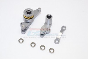 GPM SLA048 ALLOY STEERING ASSEMBLY  TRAXXAS SLASH 4X4 & LOW-CG 68086-2 - Gun silver - SLA048-GS