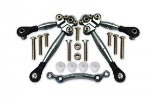 GPM GT049F ALUMINUM FRONT TIE RODS WITH STABILIZER FOR C HUB TRAXXAS 1/10 4WD FORD GT4-TEC 2.0 / 4-TEC 3.0 93054-4 - GUN SIVLER - GT049F-GS
