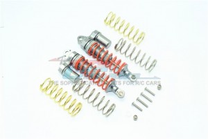 GPM RUS4087F/L ALUMINUM FRONT ADJUSTABLE L-SHAPE PIGGY BACK SHOCKS 87MM TRAXXAS-1/10 RUSTLER 4X4 VXL-67076-4 - GUN SIVLER - RUS4087F/L-GS-OR