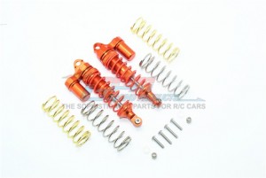 GPM RUS4087F/L ALUMINUM FRONT ADJUSTABLE L-SHAPE PIGGY BACK SHOCKS 87MM TRAXXAS-1/10 RUSTLER 4X4 VXL-67076-4 - ORANGE - RUS4087F/L-OR-OR