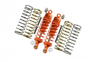 GPM RUS4087F ALUMINUM FRONT ADJUSTABLE SHOCKS 87MM TRAXXAS-1/10 RUSTLER 4X4 VXL-67076-4 - ORANGE - RUS4087F-OR-OR