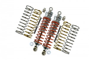 GPM RUS4102R ALUMINUM REAR ADJUSTABLE SHOCKS 102MM TRAXXAS 1/10 RUSTLER 4X4 VXL 67076 - SILVER - RUS4102R-S-OR