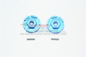 GPM RUS4010+2MM ALUMINUM HEX ADAPTER (+2MM) TRAXXAS 1/10 RUSTLER 4X4 VXL 67076 / MINI SLASH - BLUE - RUS4010+2MM-B