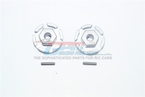 GPM RUS4010+2MM ALUMINUM HEX ADAPTER (+2MM) TRAXXAS 1/10 RUSTLER 4X4 VXL 67076 / MINI SLASH - GUN SIVLER - RUS4010+2MM-GS