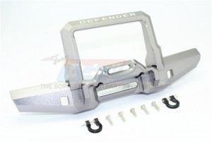 GPM ALUMINIUM FRONT BUMPER WITH D-RINGS TRX4 DEFENDER TRAIL CRAWLER - GUN SILVER - TRX4330FA-GS