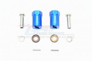 GPM ALUMINUM HEX ADAPTERS 21MM THICK 1/10 AXIAL SCX10 II - BLUE - SCX010/21MM-B