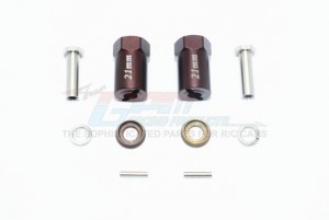 GPM ALUMINUM HEX ADAPTERS 21MM THICK 1/10 AXIAL SCX10 II - BROWN - SCX010/21MM-BR